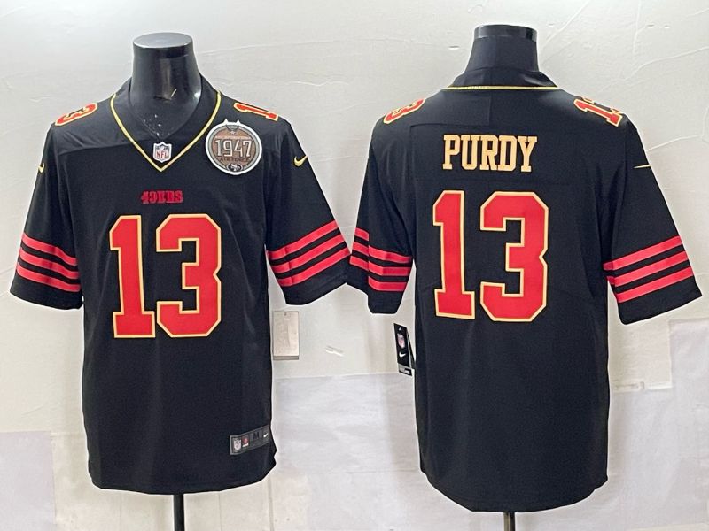 Men 2025 Nike San Francisco 49ers #13 Purdy Black Limited NFL Jersey style 0062